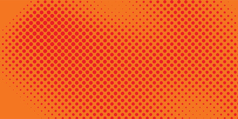 Dots halftone orange color pattern gradient texture with technology digital background. Dots pop art comics with summer background halftone