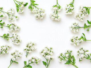 Obraz premium White floral arrangement on a clean background, showcasing delicate flowers for decoration