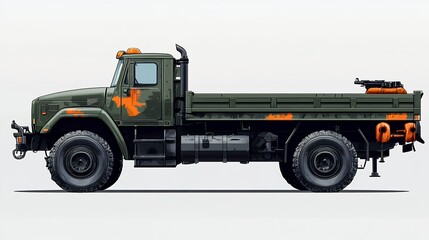 Military truck designed for challenging terrains