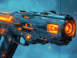 Futuristic energy weapon with glowing features