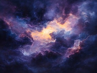 Fototapeta premium Beautiful celestial scene with vibrant colors and dramatic clouds present