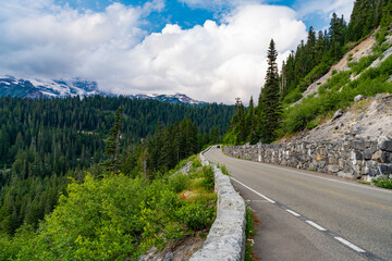 Road with mountain landscape. Landscape of mountain and road. Travel destination. Landscape route...