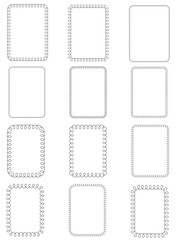 Whimsical Doodle Frames, Hand Drawn Loop Borders, Loopy Border Vector for Wedding Invitations, Greeting Cards, Scrapbooking, Card Making, Christmas Cards. Black Frame Collection Set