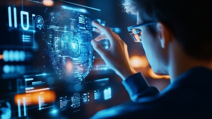 Next-gen innovative identity verification system using AR holograms and deep learning facial recognition to protect personal data and ensure security.