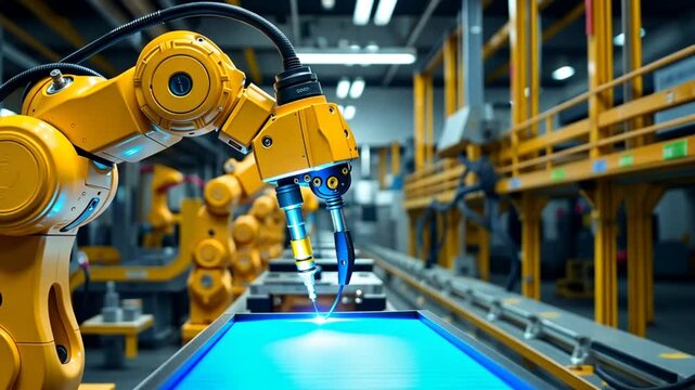 precision automation robotics industrial arm operating in modern factory environment production line