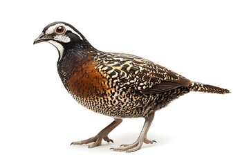 a quail against a white background