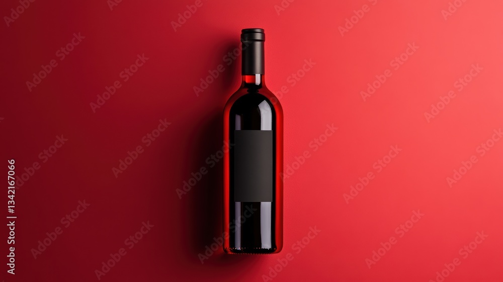Poster simple elegance radiates from a red glass bottle on a soft pink backdrop generative ai