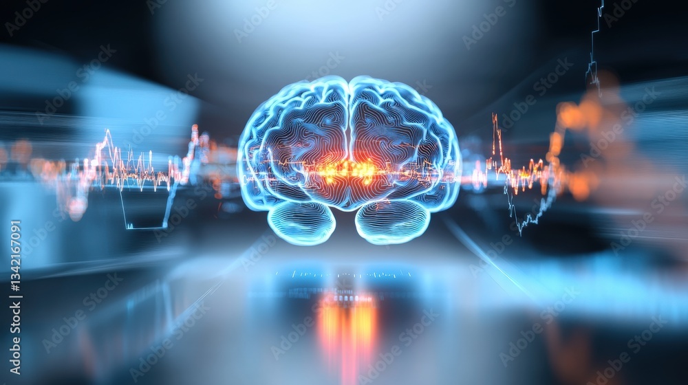 Poster neuroscience breakthroughs the human brain and its complexity digital lab infographic virtual enviro
