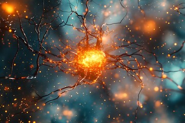 a visually striking and scientific image of a neuron network