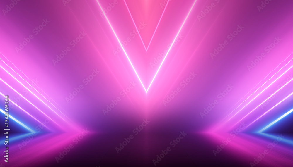 Wall mural abstract neon futuristic bright background.