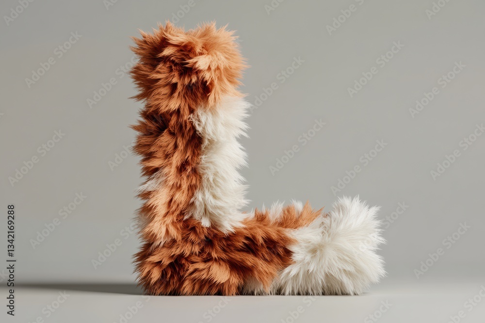 Poster fluffy letter l with vibrant gradient for creative design and branding generative ai