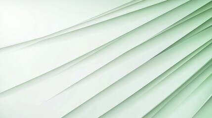 Obraz premium Abstract Green and White Layers: A Serene Minimalist Design