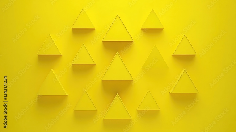 Aufkleber abstract yellow triangles pattern background