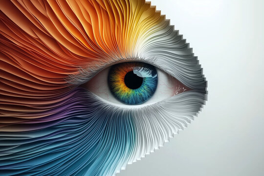 Human multicolored iris of the eye
