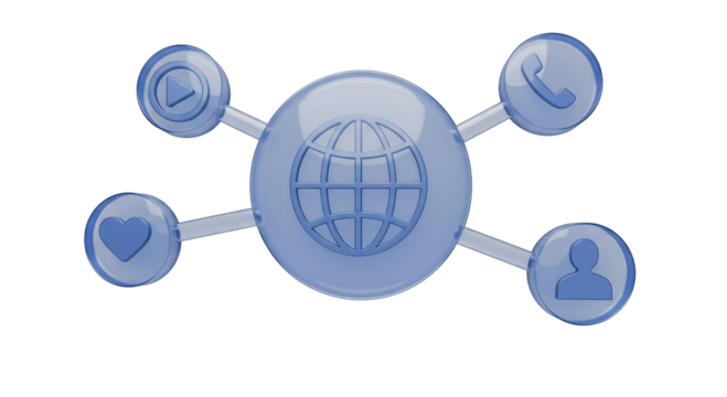 Isolated Social Media Network Connection - Powered by Adobe
