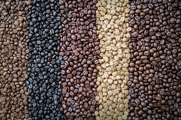 Fototapeta premium Aerial view of various coffee