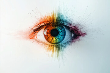 Human multicolored iris of the eye