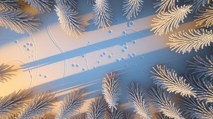 Aerial View of a Snow-Covered Forest Path