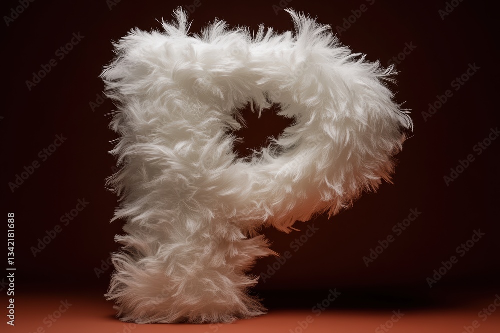 Poster fluffy letter p with vibrant gradient and soft texture for creative designs generative ai