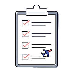 Aircraft checklist vector icon for flight preparation