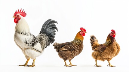 Fototapeta premium Various different types of chickens.