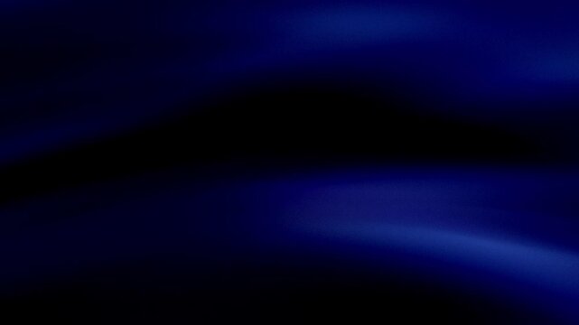 Glowing blue gradient flow on black background 4K. Flashes in dark. Blurred futuristic backdrop for digital cover, presentation, banner, web design. Flowing motion. Liquid animation. Grainy noise dust