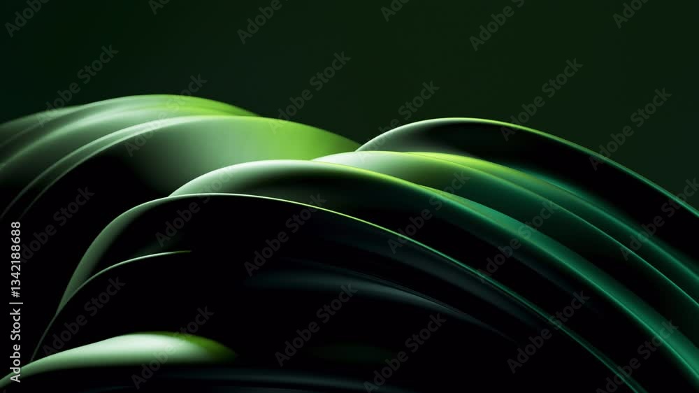 Poster abstract wave loop animation. 3d rendered background, flowing, fluid, twisted shapes with a metallic