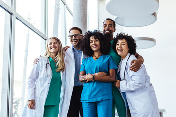 Medical Team Smiling Together in a Modern Professional Environment