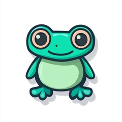 Obraz premium Modern minimalist clipart featuring a frog in black and white line art