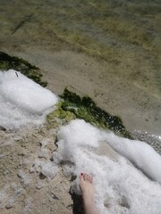 walking on the beach