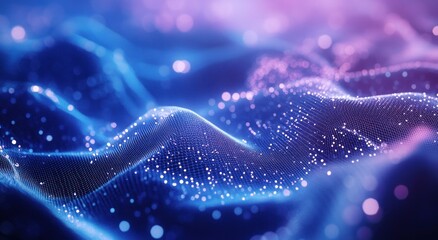 Abstract digital wave pattern. Background glowing particles. Use Technology background image