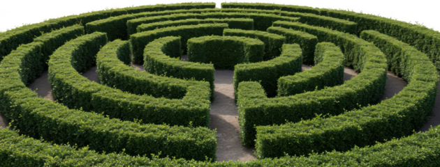 Lush Green Hedge Maze Labyrinth in a Garden Setting Perfect for Concept Images