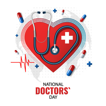 Vector Illustration of  Doctors' Day. For a poster, banner and greeting card.