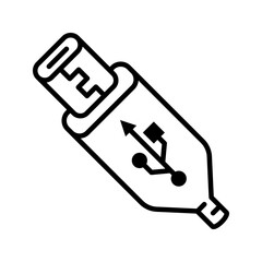 usb icon flat vecktor trendy popular simple