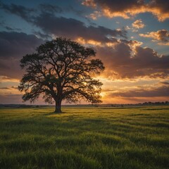 Obraz premium tree in the sunset