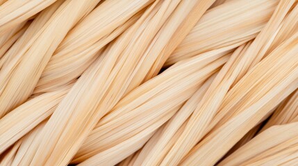 Intricate weaving pattern showcases soft beige fibers creating t