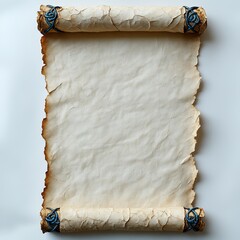 Vintage Antique Scroll Parchment: Historical Blank Design with Creative Medieval Calligraphy and Ornate Scrollwork for Invitations and Crafts