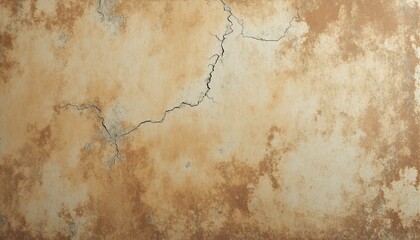 A worn, cracked fresco surface with beige and terracotta hues blending into each other.