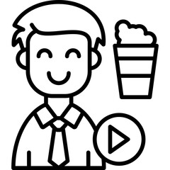 Popcorn Icon Vector Element