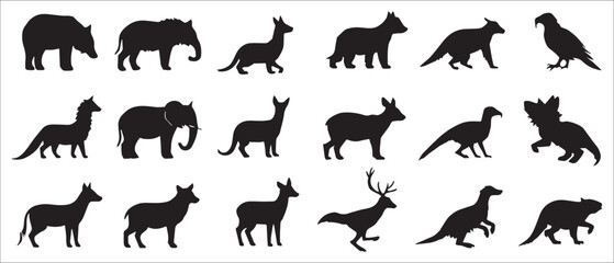 Obraz premium Animals logos collection. Animal logo set. Isolated on White background