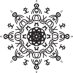 Different Mandal Design Create With Combined Color Black and White  