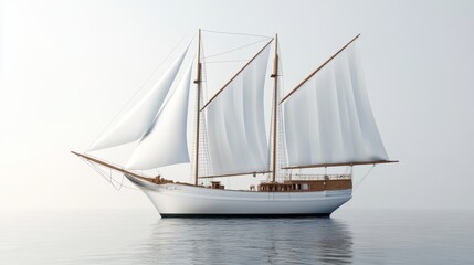 Obraz premium A detailed line art drawing of a majestic white sailing ship, perfect for coloring, is represented in Elegant White Sailing Ship Line Art, symbolizing adventure, exploration, freedom, the sea, and