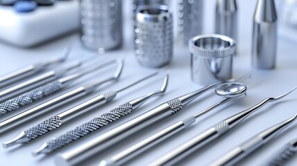 Tidy representation of ultrasonic tips scalers for deep cleaning labeled with clean structured detail