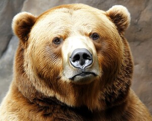 Obraz premium Brown bear portrait, looking straight at the camera. Background blur
