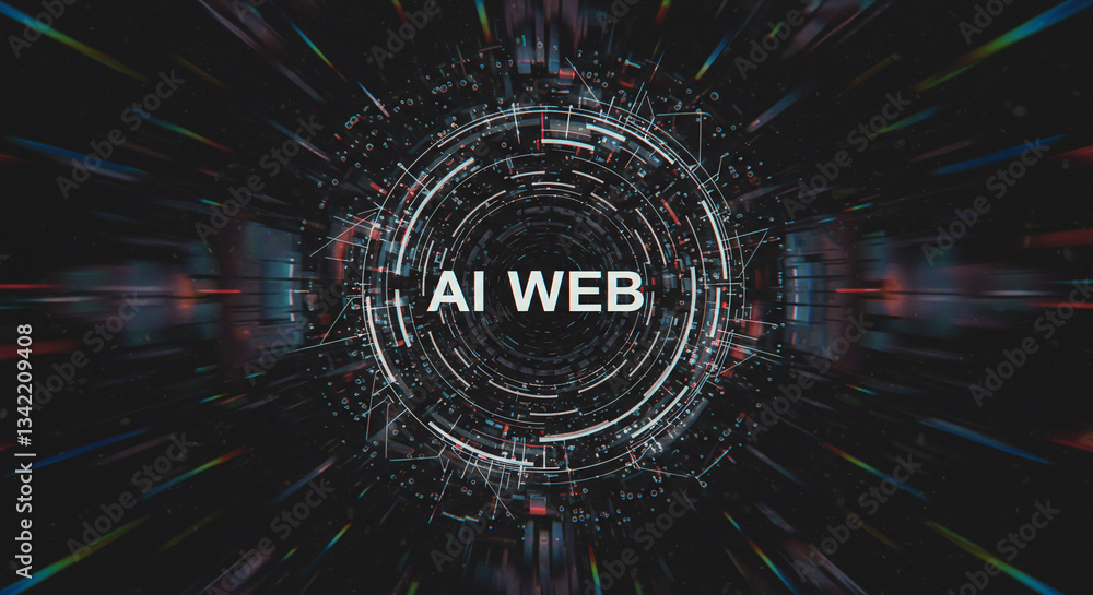 Poster ai web: a futuristic, eye-catching design featuring a luminous 