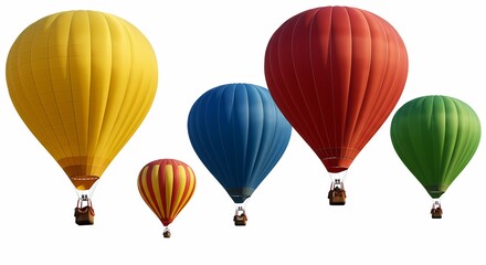 Obraz premium Colorful Hot Air Balloons Ascending