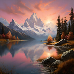 sunrise over the lake