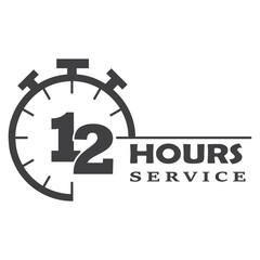 12, 24, 48 and 72 hour mark icon. Work time effect or delivery service time, and service time. 12, 24, 48 and 72 hours clock arrow. Vector illustration.