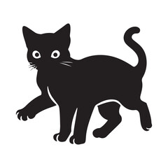 A silhouette of a black cat.