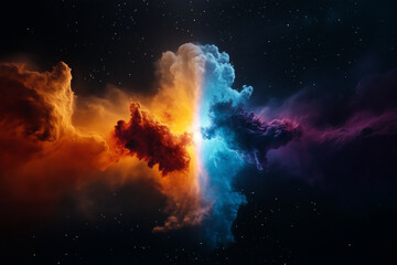 Fototapeta premium Colorful space galaxy cloud nebula. Star night cosmos. Universe science astronomy. Supernova background wallpaper
